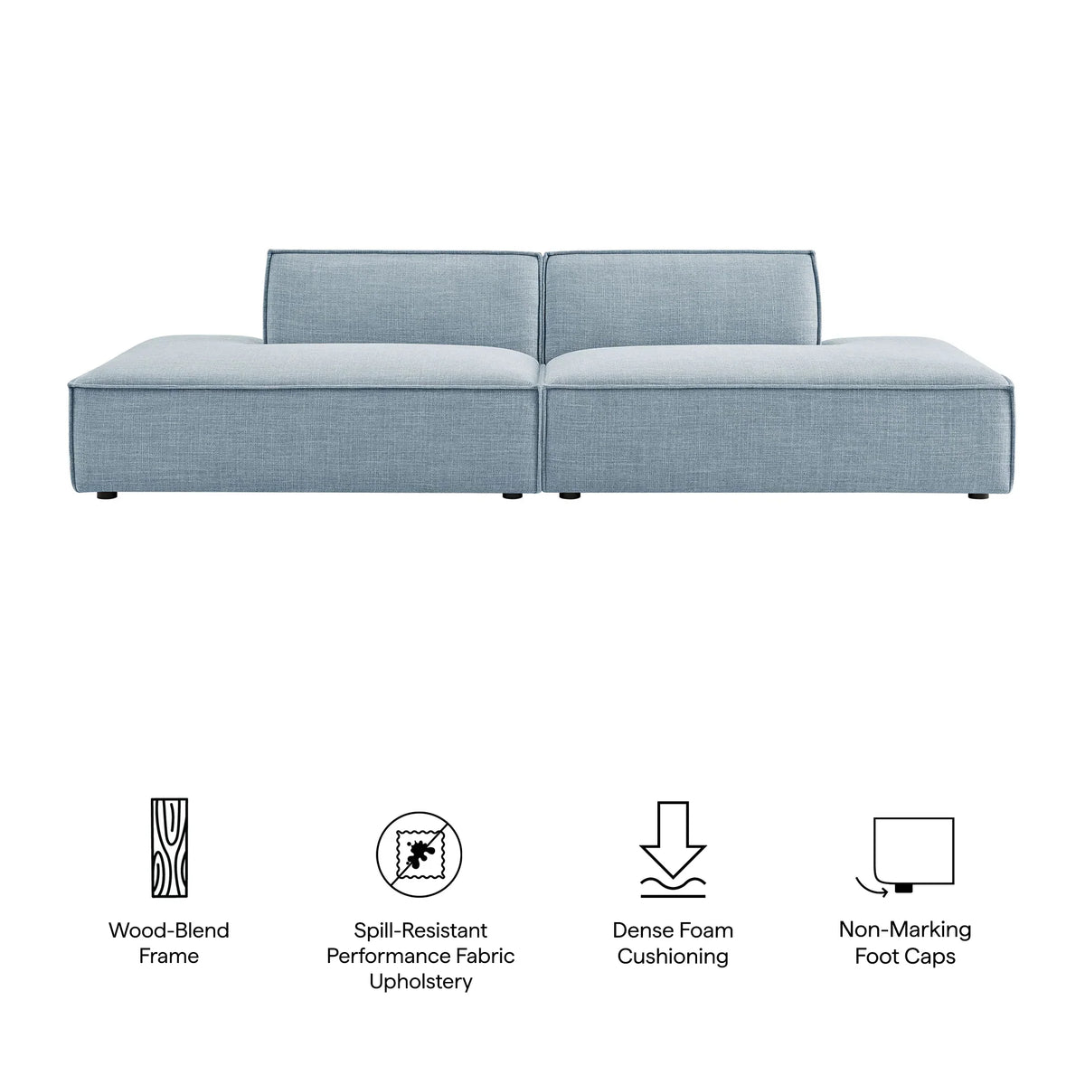Restore 2-Piece Performance Fabric Upholstered Modular Loveseat