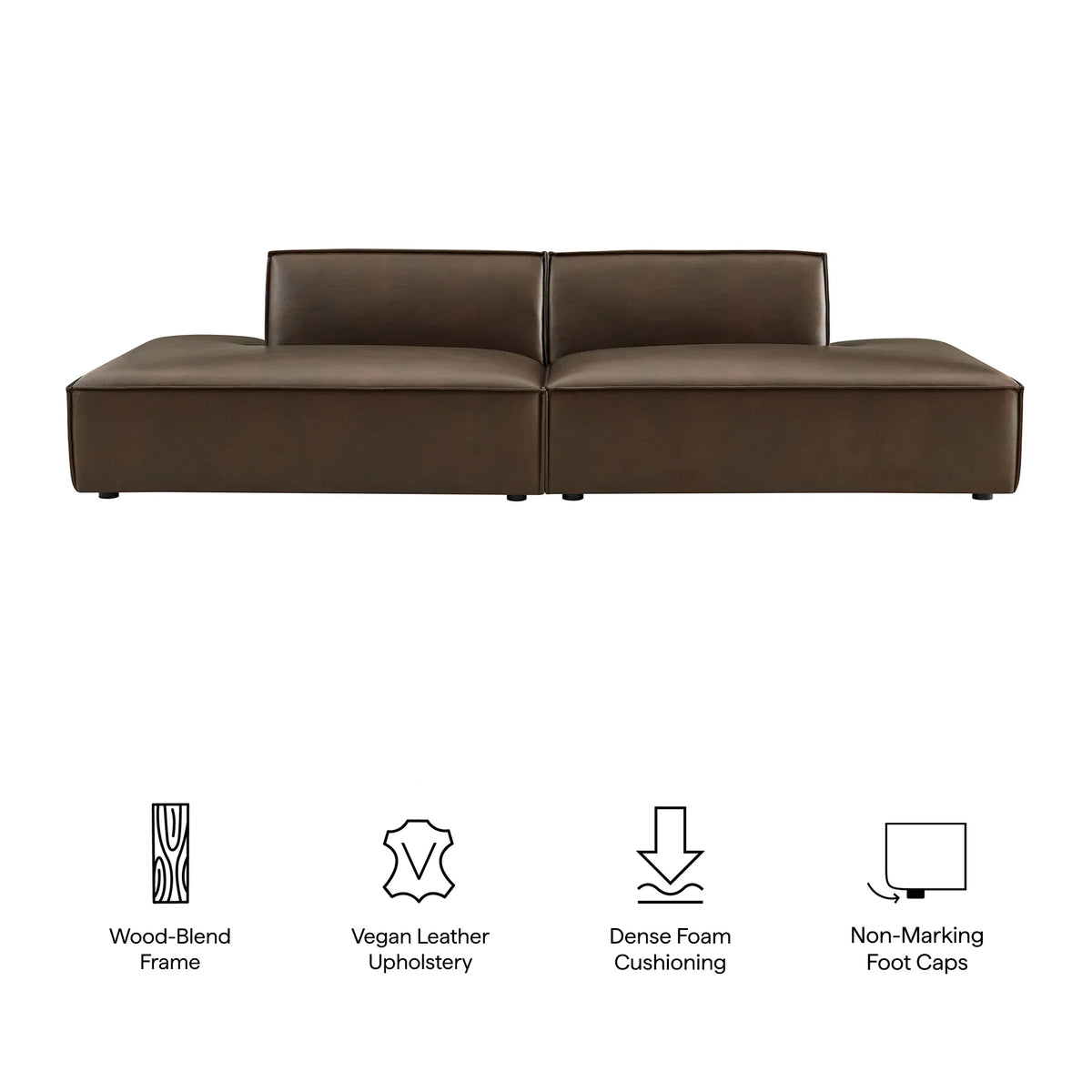 Restore 2-Piece Vegan Leather Modular Sofa
