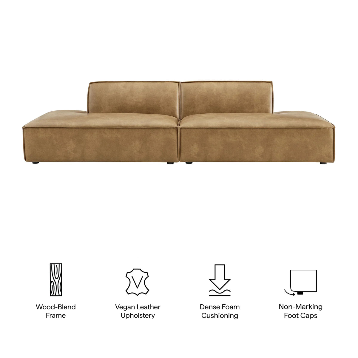 Restore 2-Piece Vegan Leather Modular Sofa