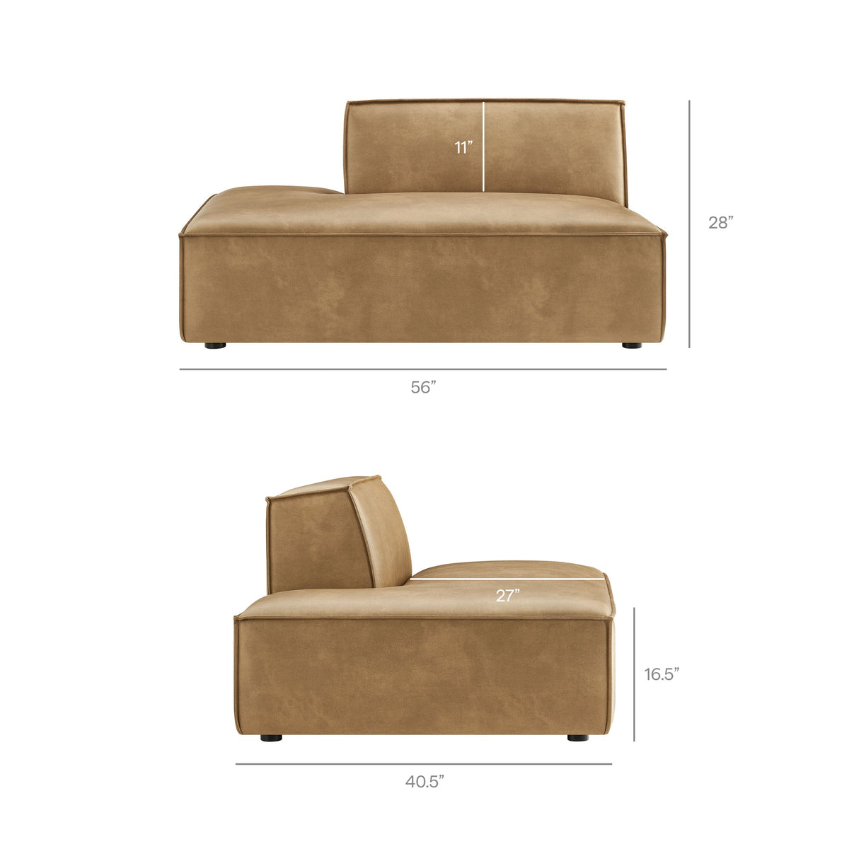 Restore 2-Piece Vegan Leather Modular Sofa