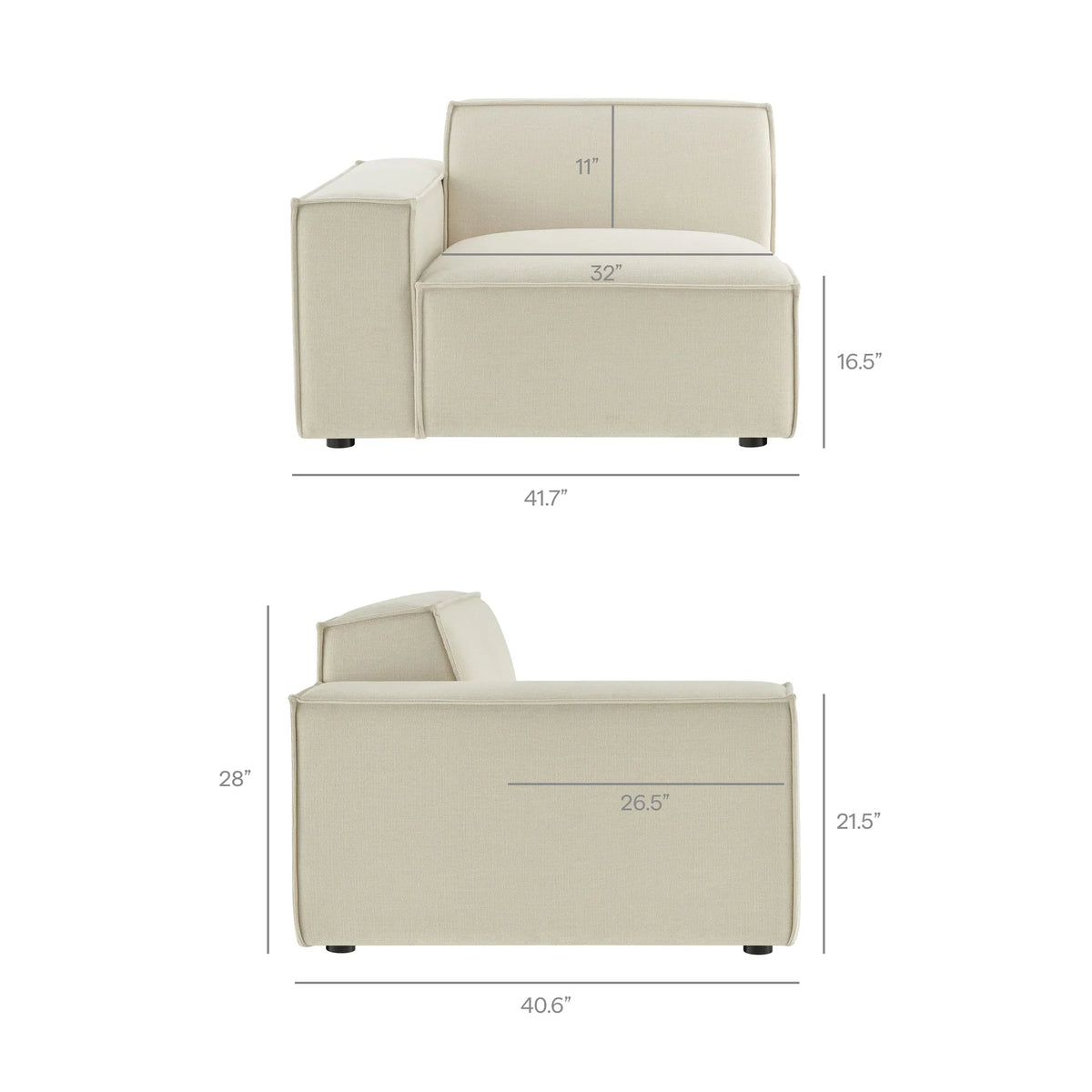Restore 2-Piece Performance Fabric Upholstered Modular Loveseat