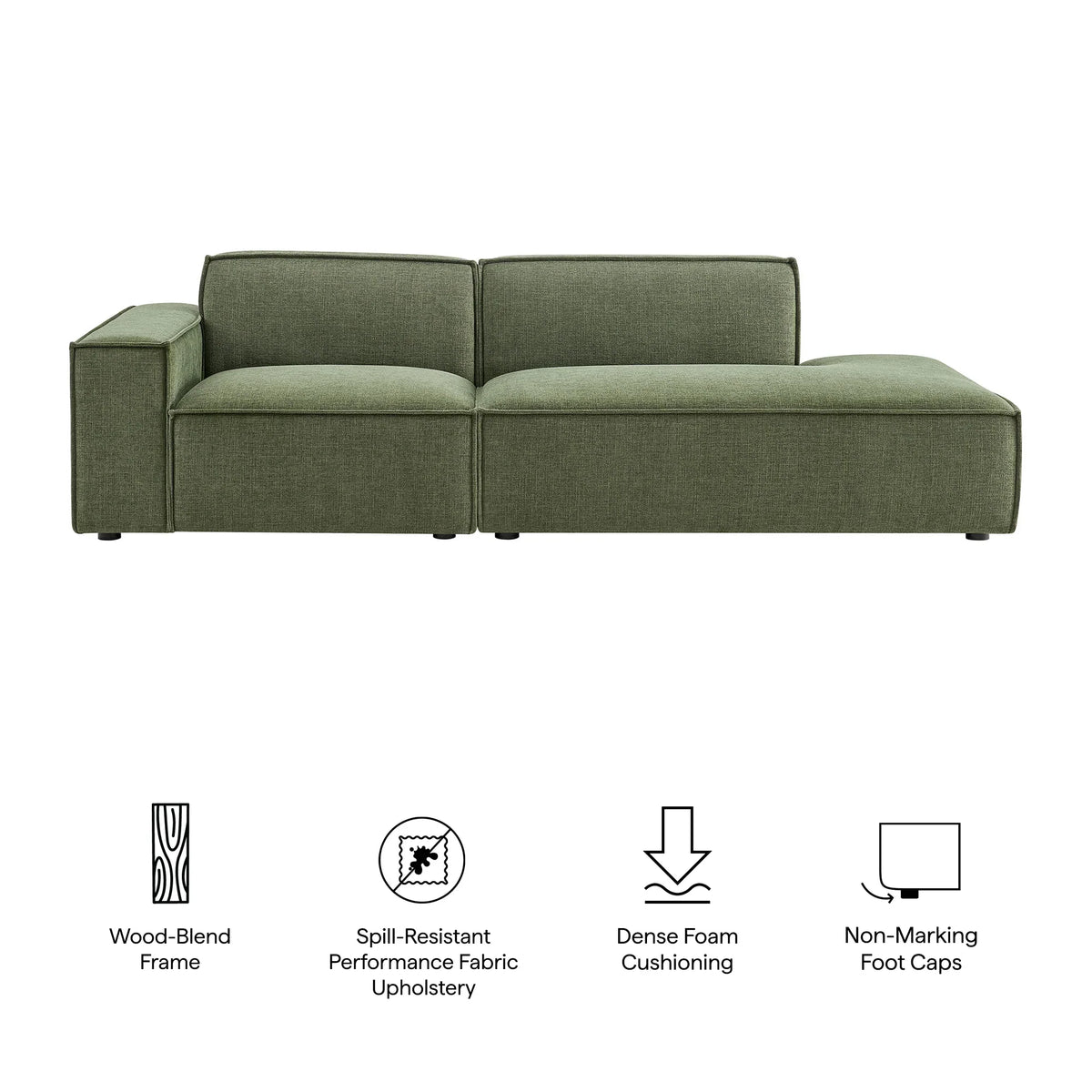 Restore 2-Piece Performance Fabric Upholstered Modular Loveseat