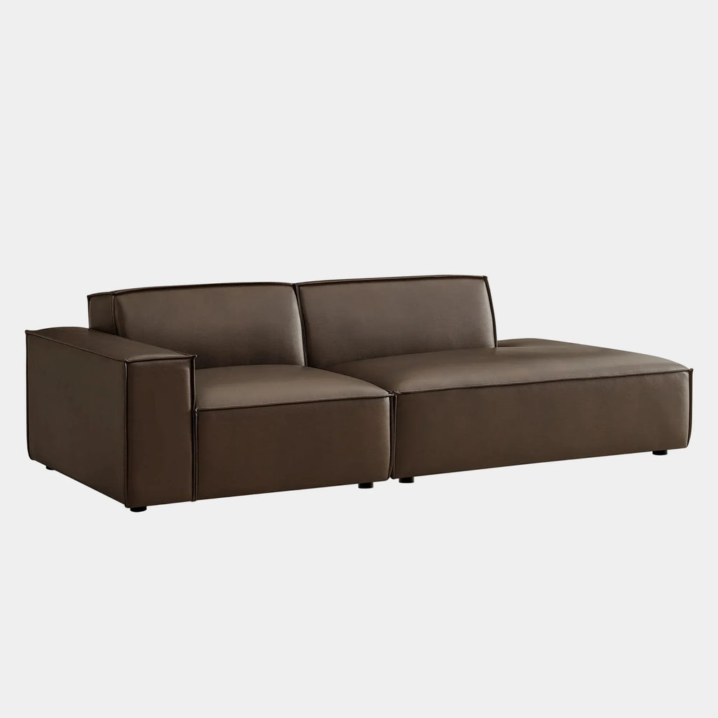 Restore 2-Piece Vegan Leather Modular Loveseat
