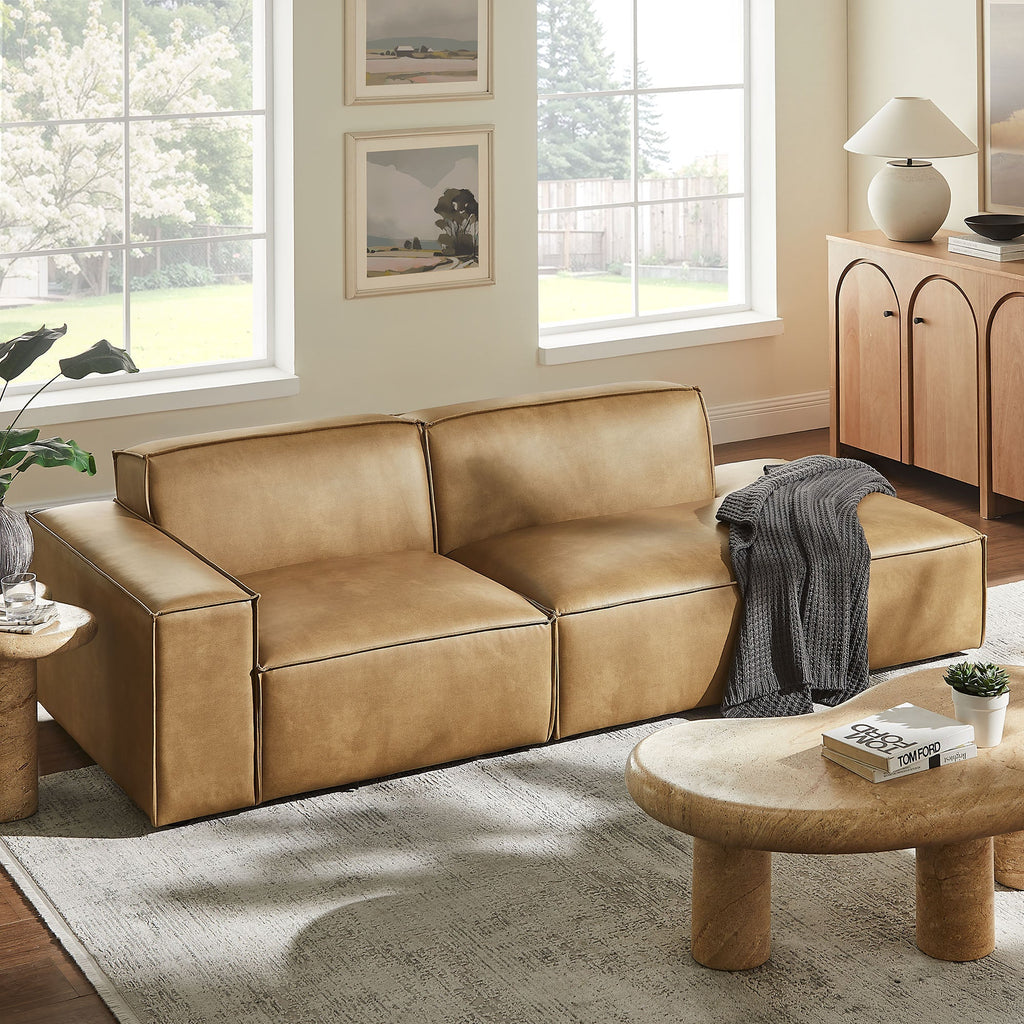 Restore 2-Piece Vegan Leather Modular Loveseat