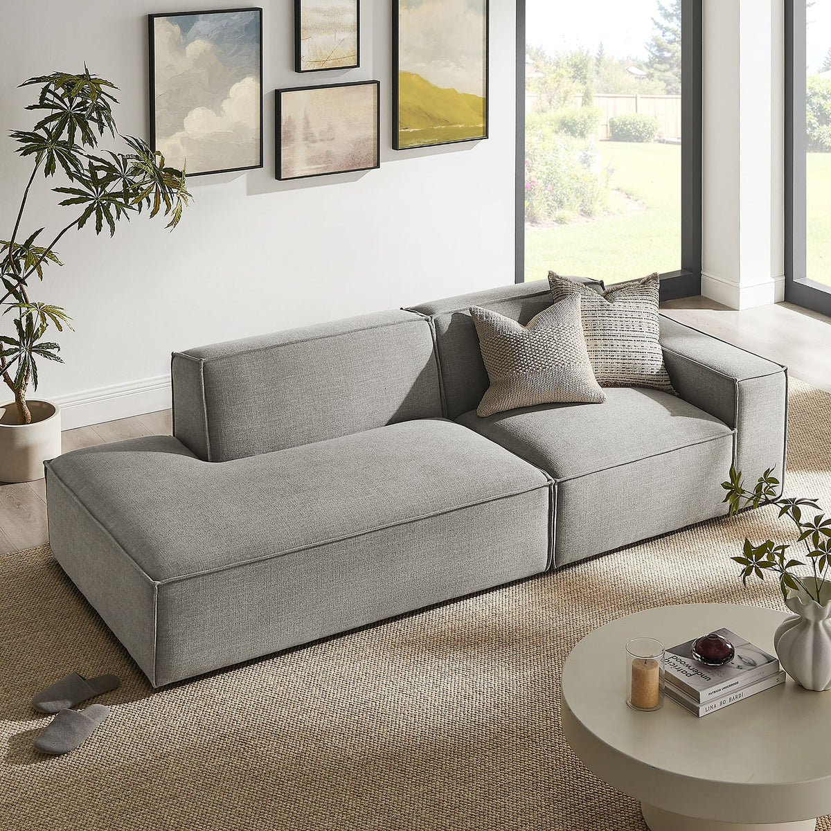 Restore 2-Piece Performance Fabric Upholstered Modular Loveseat