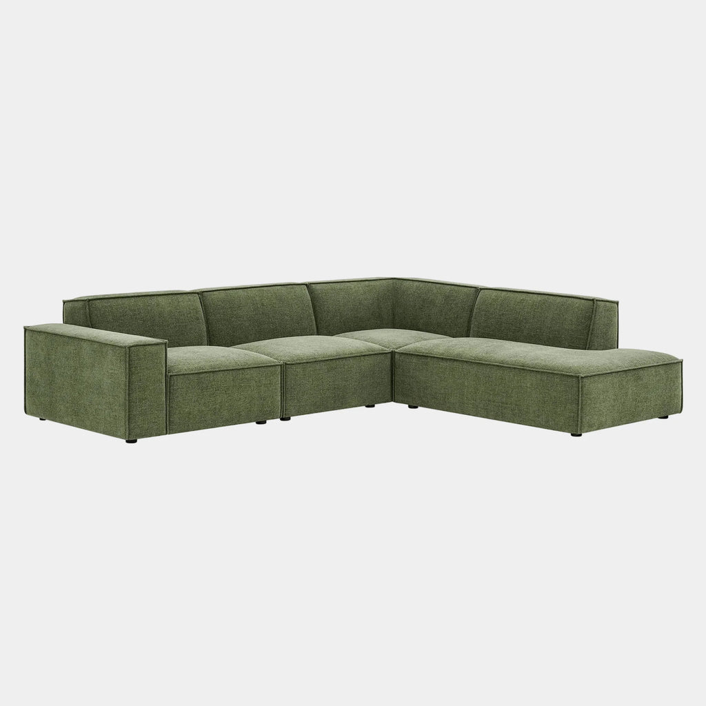 Restore 4-Piece Performance Fabric Upholstered Modular L-Shaped Sofa