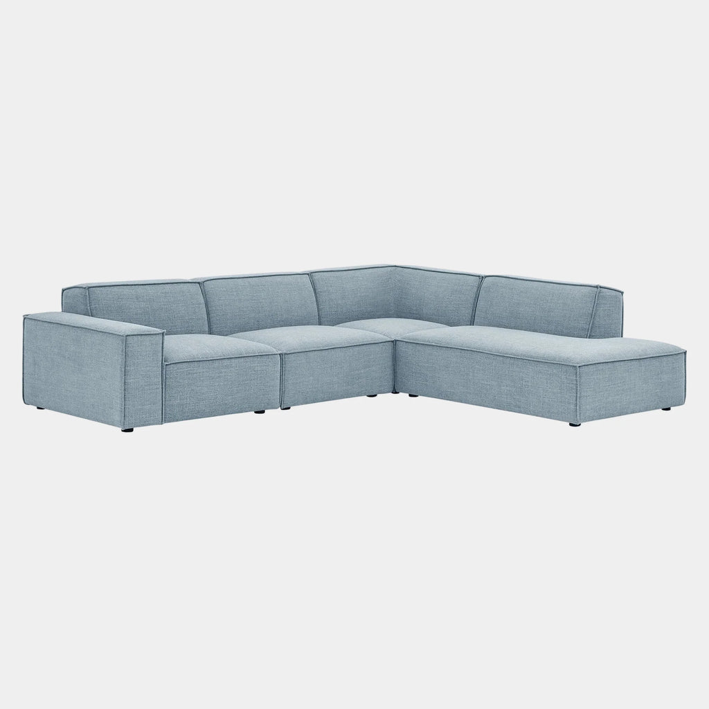Restore 4-Piece Performance Fabric Upholstered Modular L-Shaped Sofa