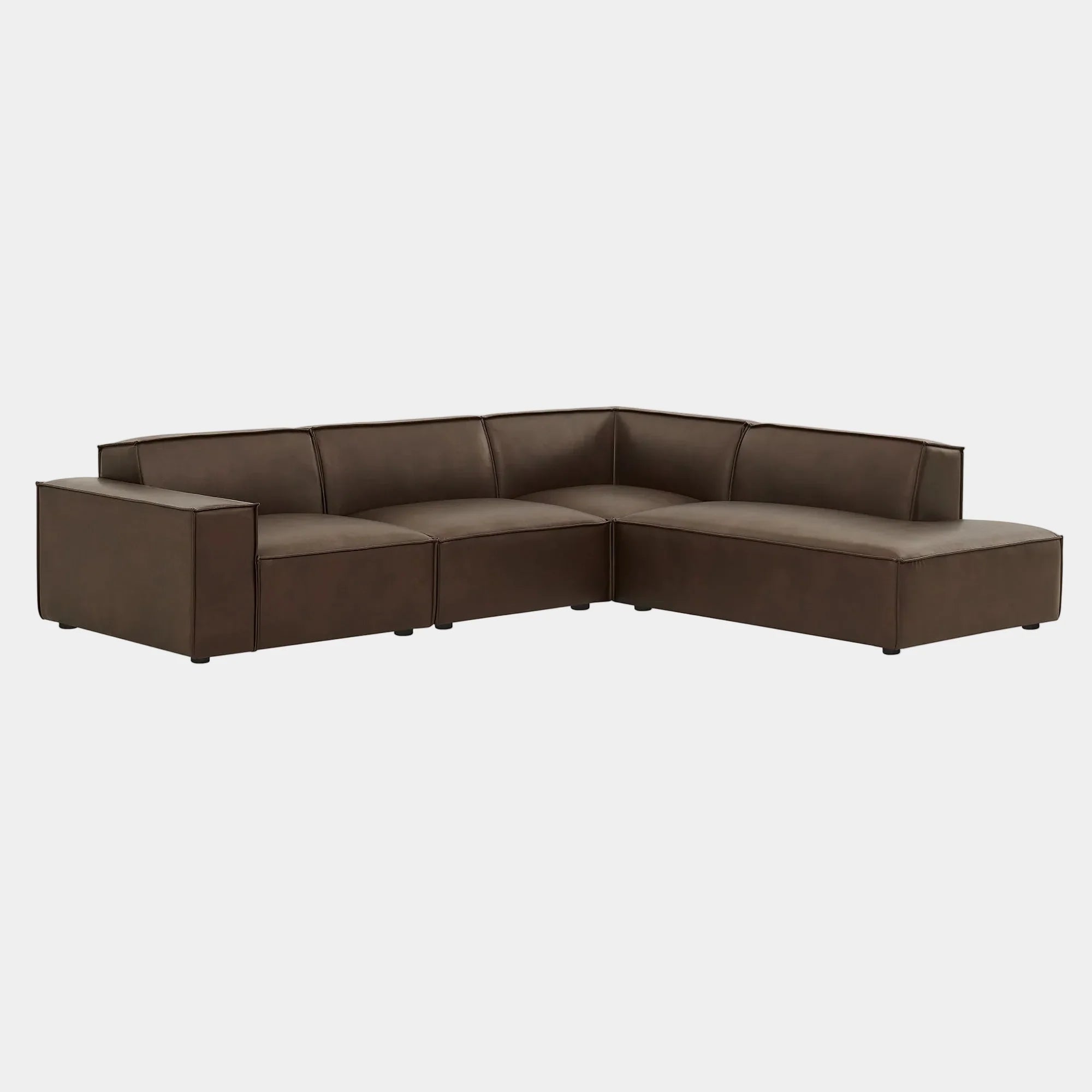 Restore 4-Piece Vegan Leather Modular L-Shaped Sofa