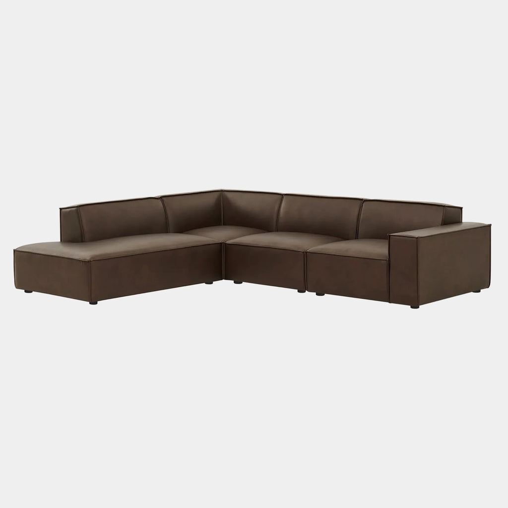 Restore 4-Piece Vegan Leather Modular L-Shaped Sofa