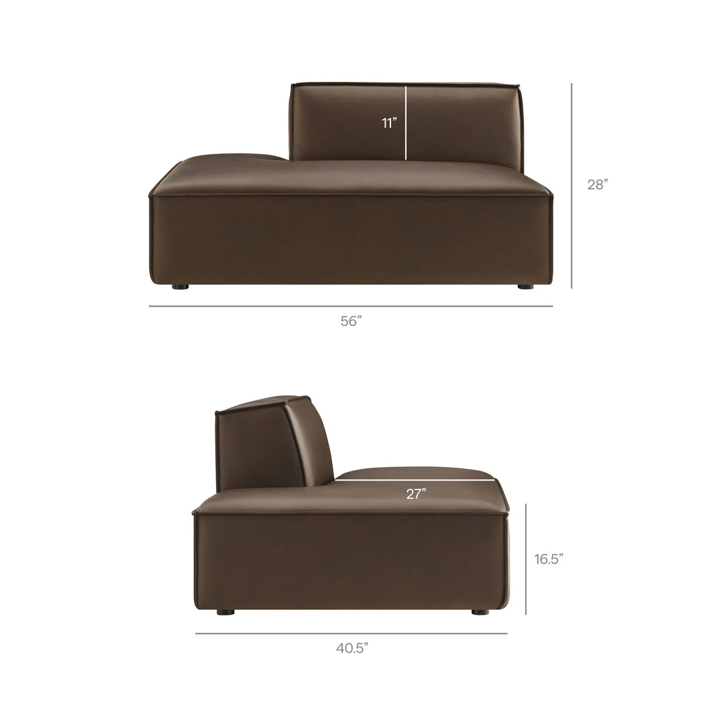 Restore 4-Piece Vegan Leather Modular L-Shaped Sofa