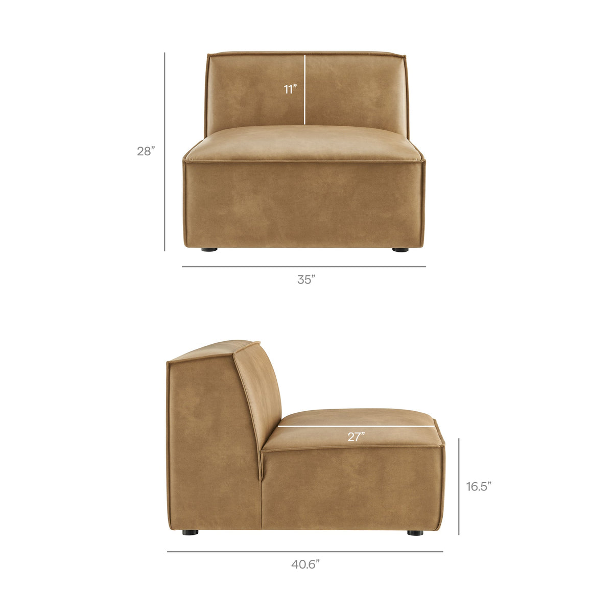 Restore 4-Piece Vegan Leather Modular L-Shaped Sofa