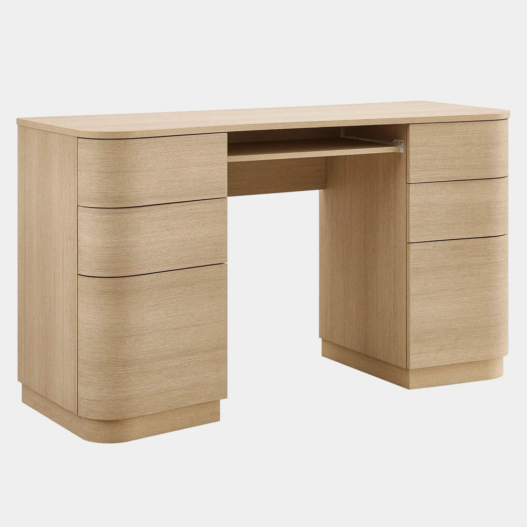 Mirae 55" 6-Drawer Curved Office Desk