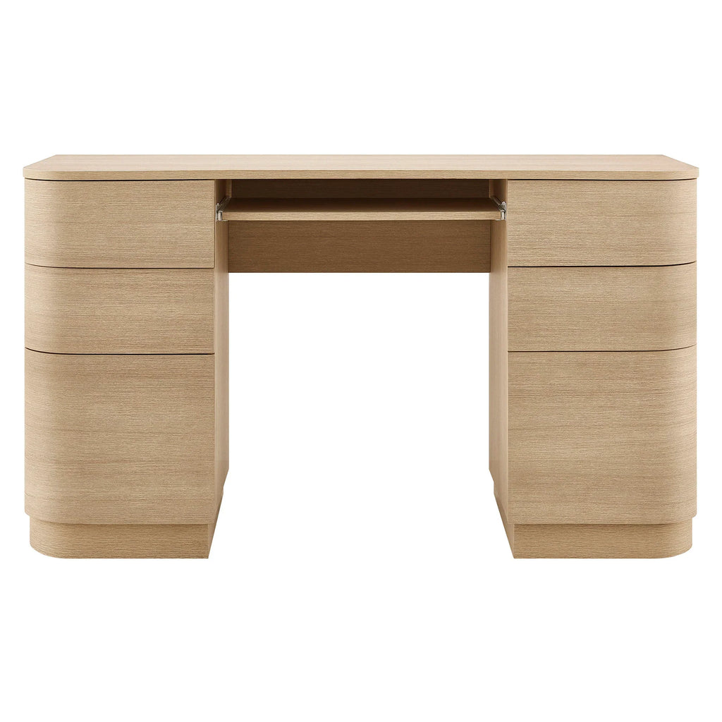Mirae 55" 6-Drawer Curved Office Desk