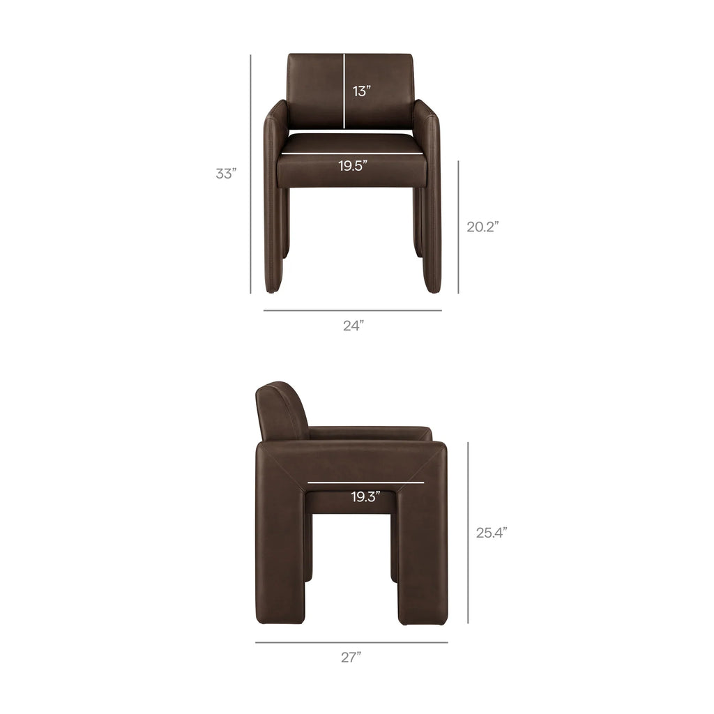 Daven Vegan Leather Dining Armchair