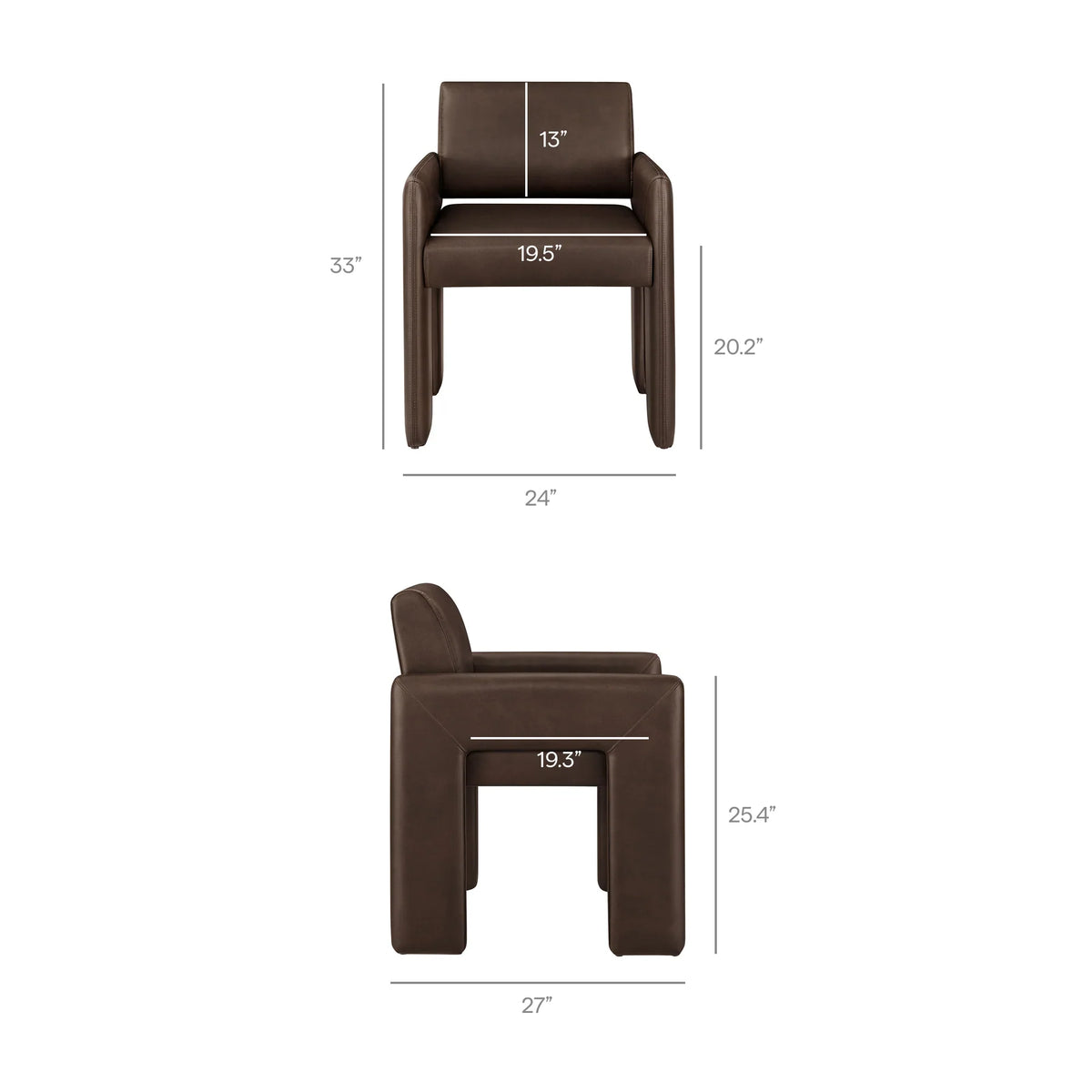 Daven Vegan Leather Dining Armchair