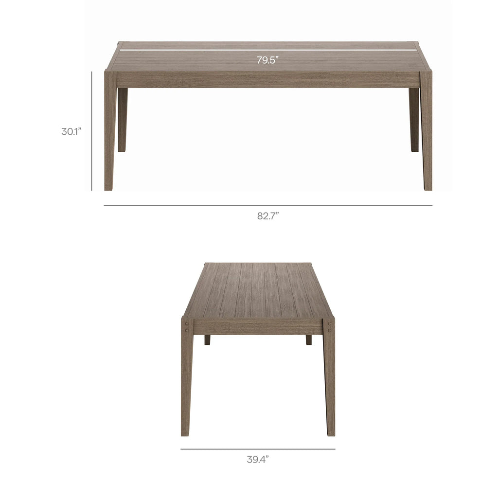 Northlake 7-Piece Outdoor Patio Teak Wood Dining Set in Weathered Gray