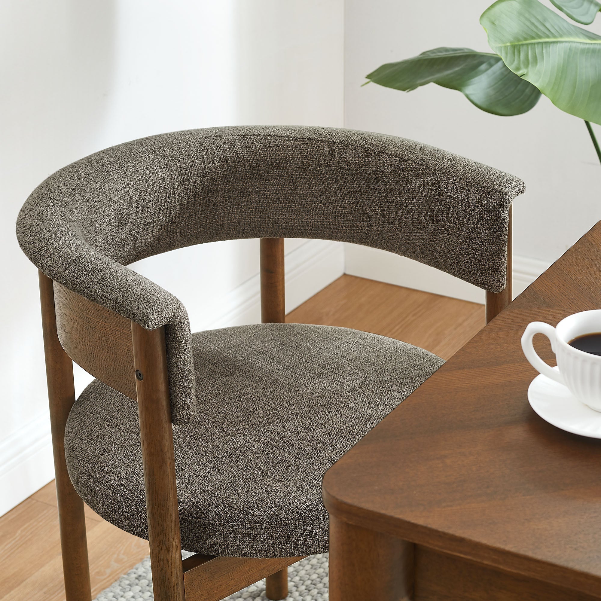 Clea Curved Upholstered Dining Chairs Set Of 2