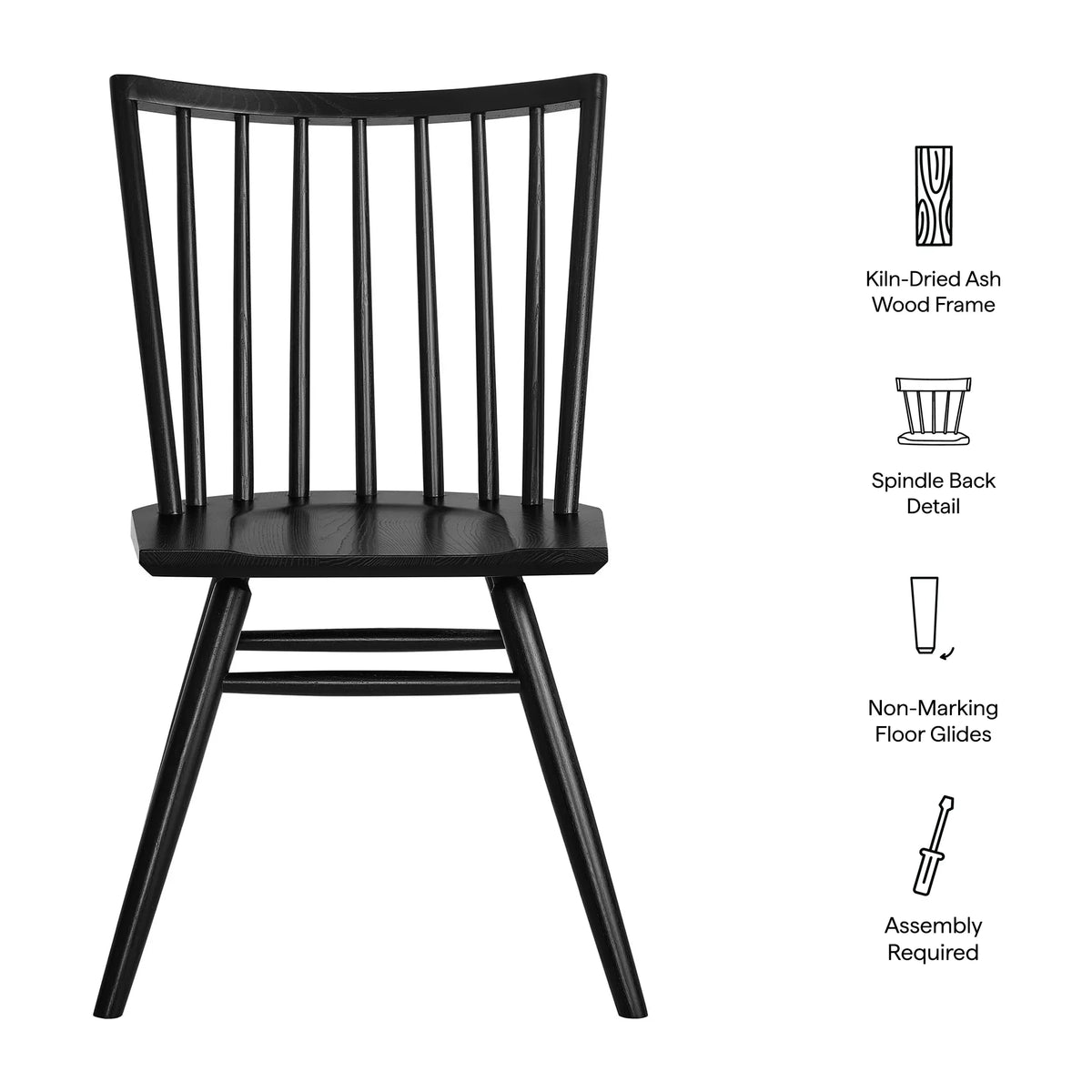Alvar Spindle Back Dining Side Chairs Set of 2