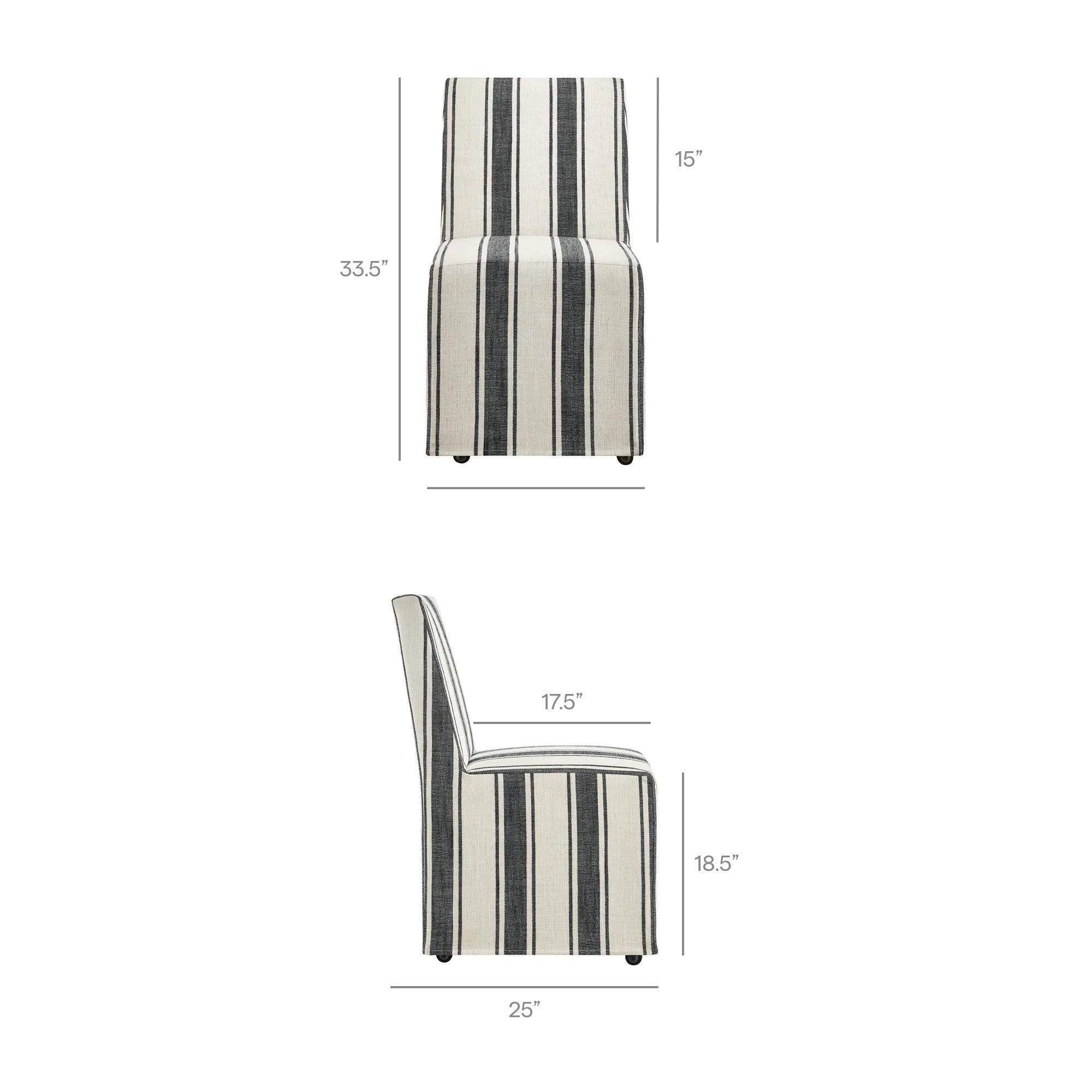 Tessera Striped Slipcovered Dining Side Chair