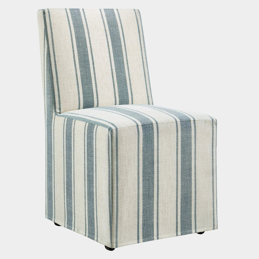 Tessera Striped Slipcovered Dining Side Chair
