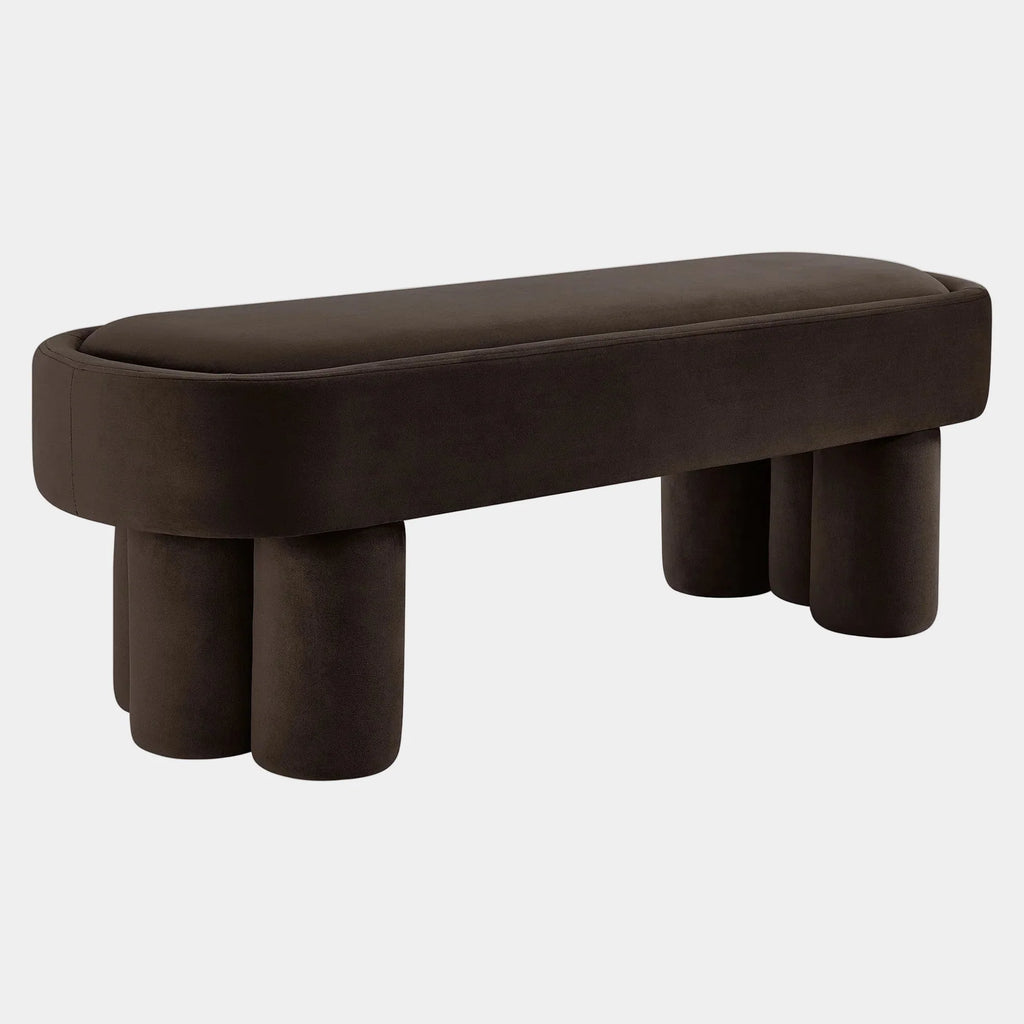 Mossi Oval Performance Velvet Accent Bench