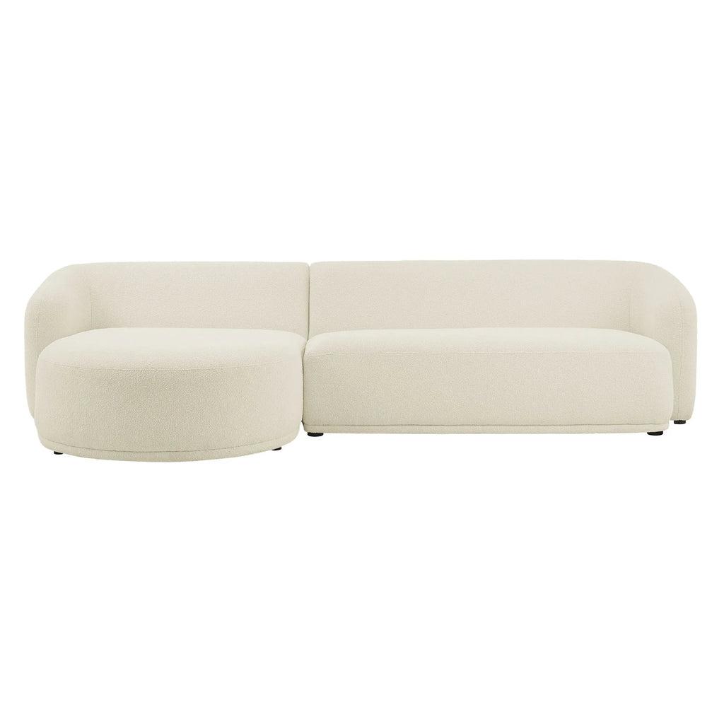Monica 2 Piece Left Facing Boucle Fabric Modular Sofa with Chaise