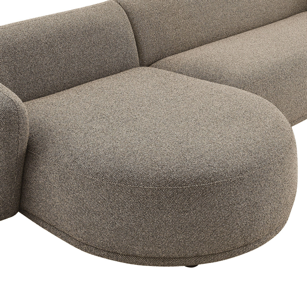 Monica 2 Piece Left Facing Boucle Fabric Modular Sofa with Chaise