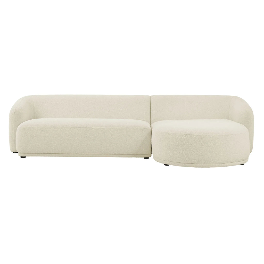 Monica 2 Piece Right Facing Boucle Fabric Modular Sofa with Chaise