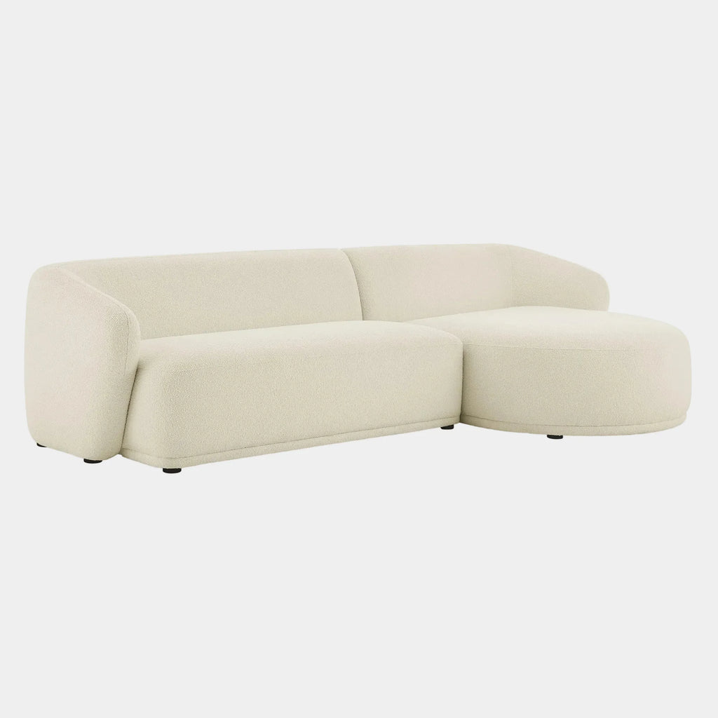 Monica 2 Piece Right Facing Boucle Fabric Modular Sofa with Chaise