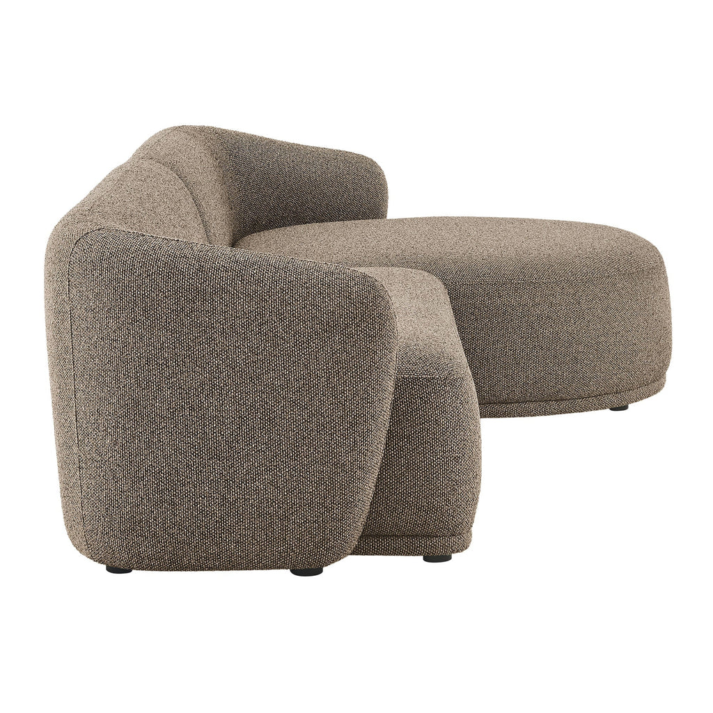 Monica 2 Piece Right Facing Boucle Fabric Modular Sofa with Chaise