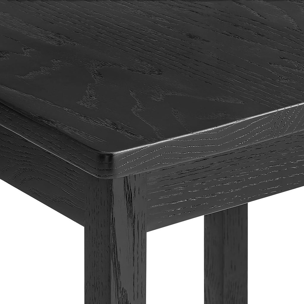 Jax Oak Wood Dining Chair With Wavy Razor Back in Black