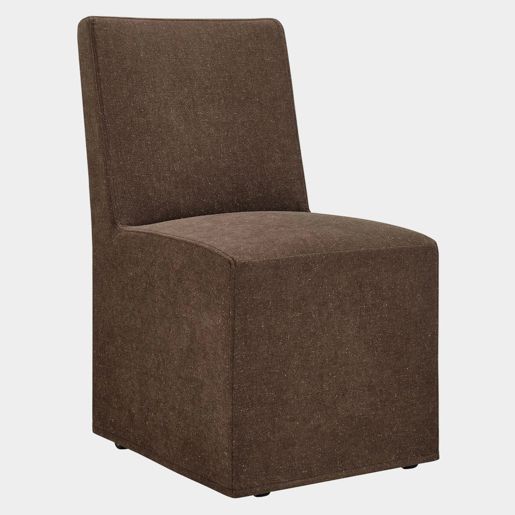 Tessera Upholstered Linen-Blend Slipcovered Dining Chair