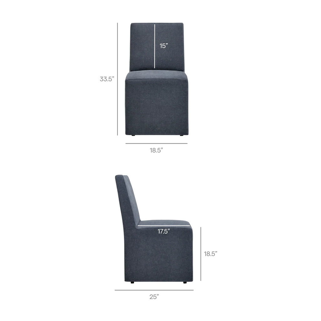Tessera Upholstered Linen-Blend Slipcovered Dining Chair