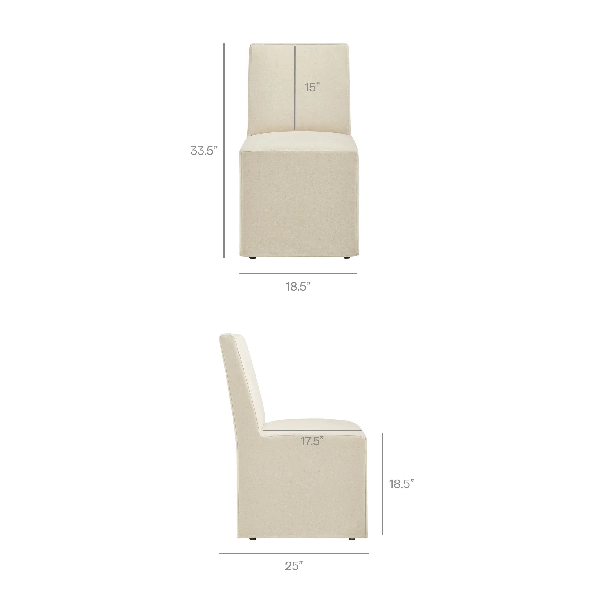 Tessera Upholstered Linen-Blend Slipcovered Dining Chair