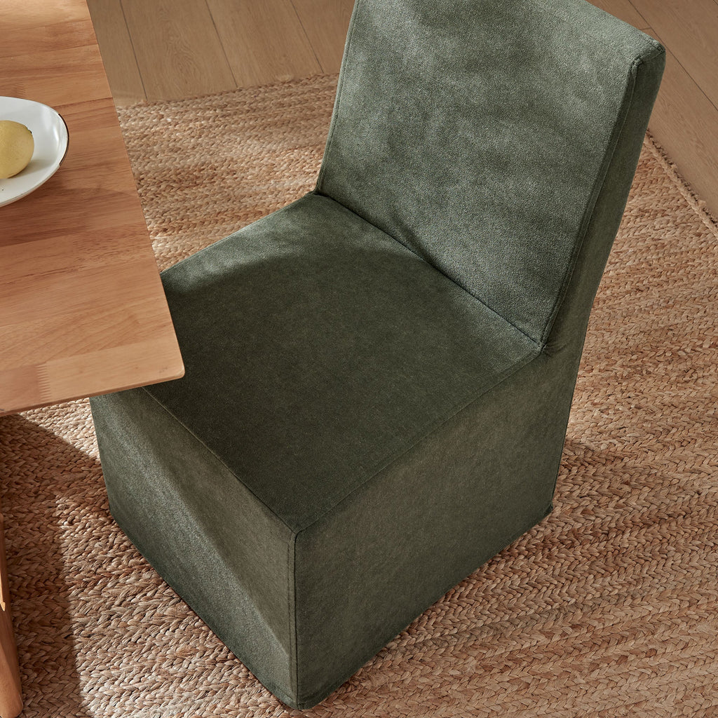 Tessera Upholstered Linen-Blend Slipcovered Dining Chair