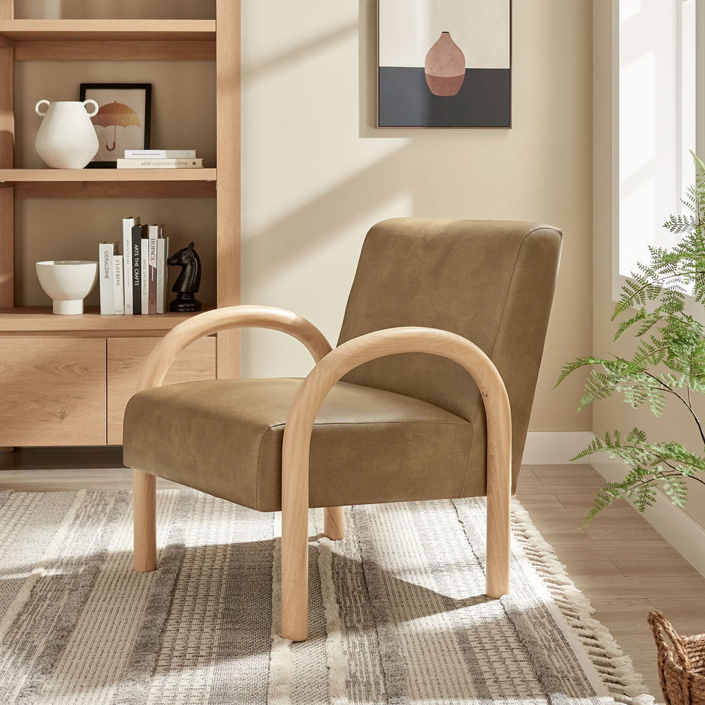Lunet Faux Leather Upholstered Accent Chair