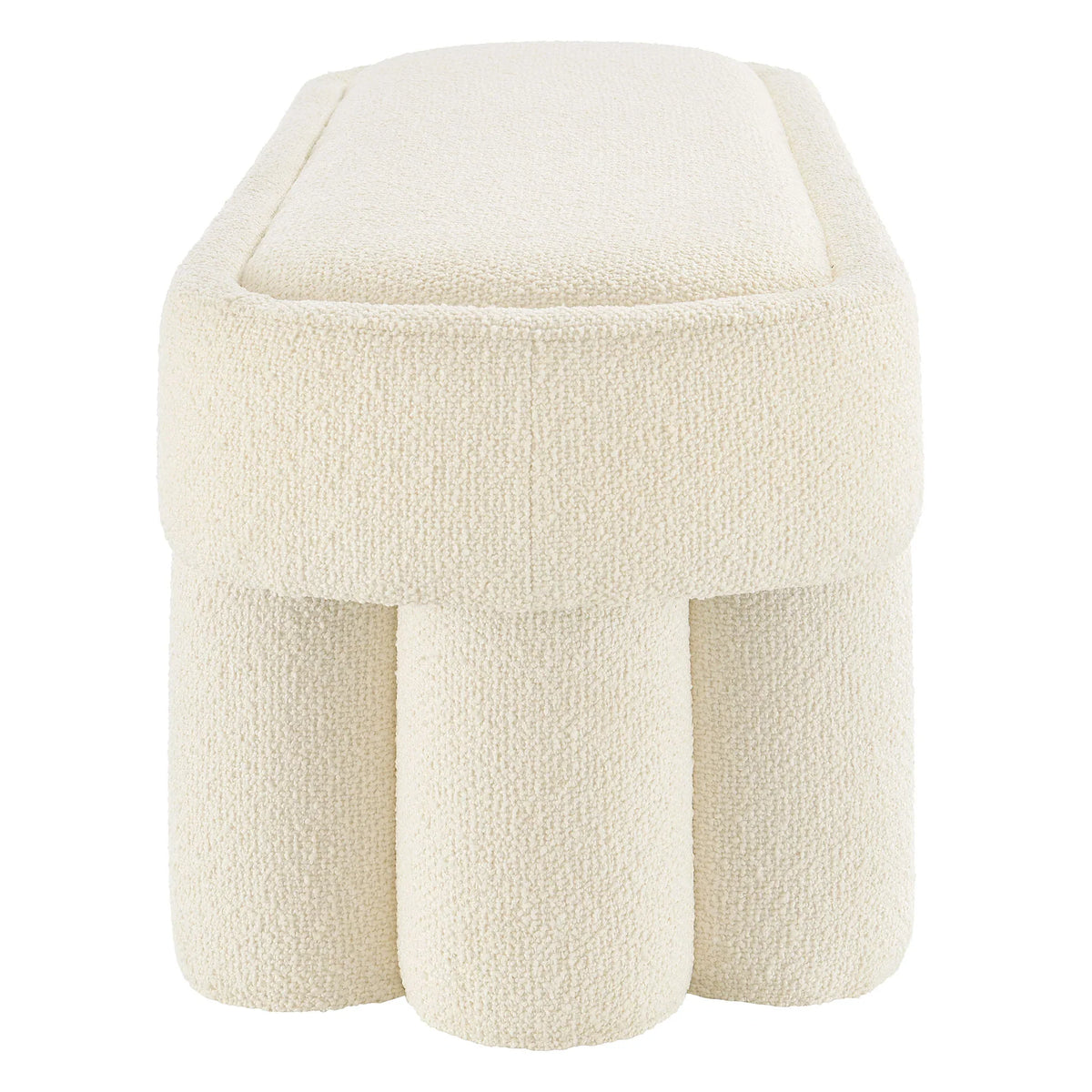 Mossi 52-Inch Oval Boucle Fabric Bench