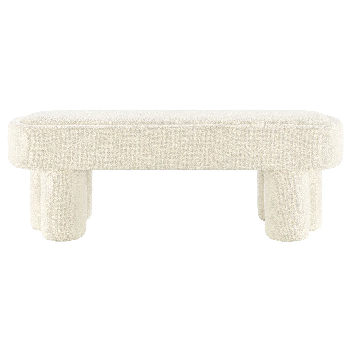 Mossi 52-Inch Oval Boucle Fabric Bench