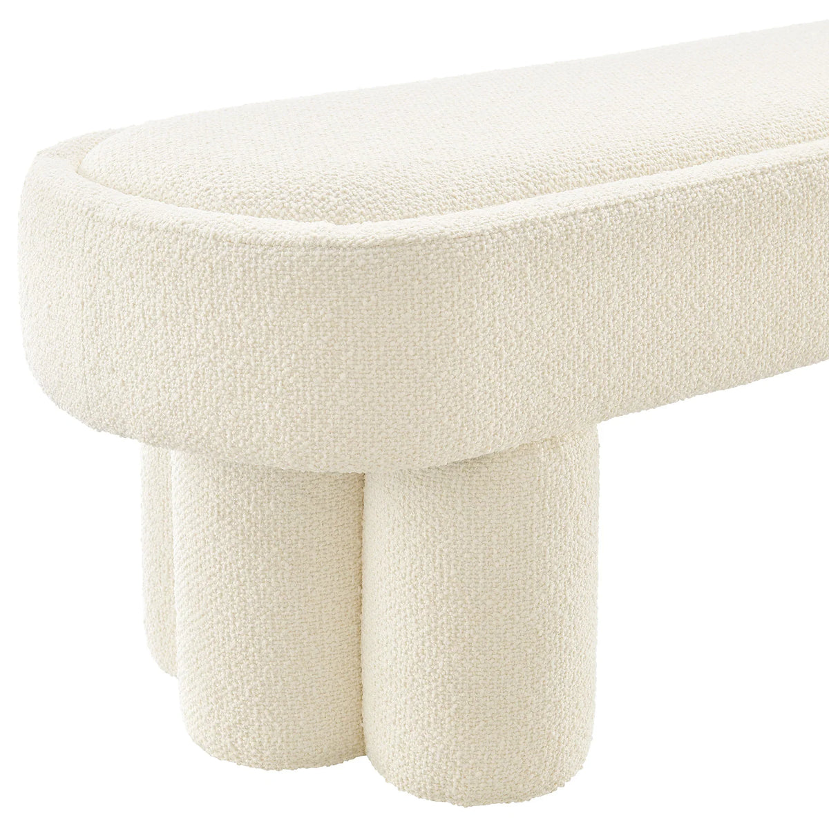 Mossi 52-Inch Oval Boucle Fabric Bench