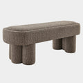 Mossi 52-Inch Oval Boucle Fabric Bench