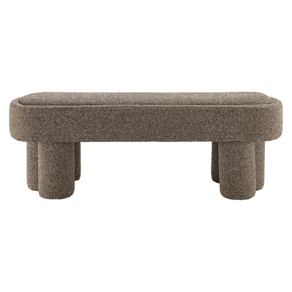 Mossi 52-Inch Oval Boucle Fabric Bench