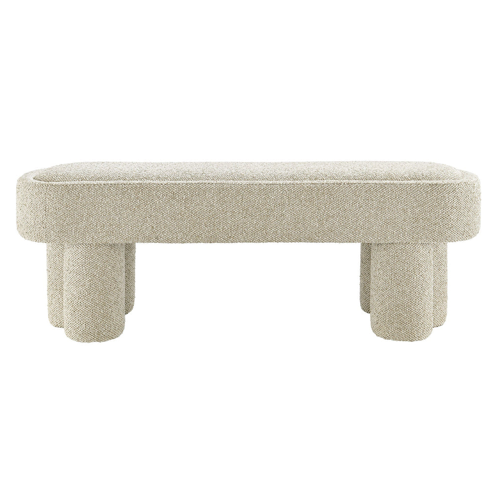 Mossi 52-Inch Oval Boucle Fabric Bench