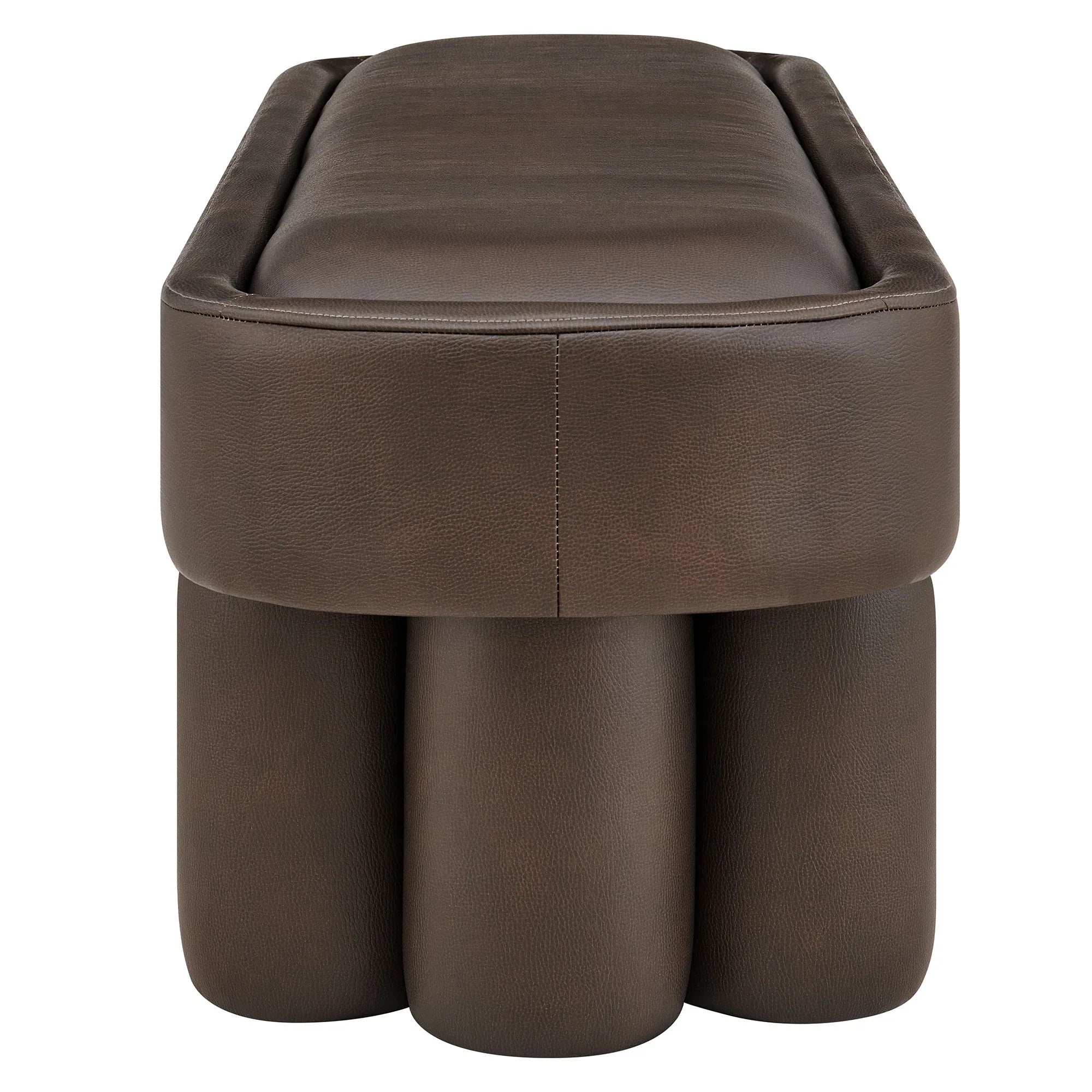 Mossi 52-Inch Oval Vegan Leather Bench