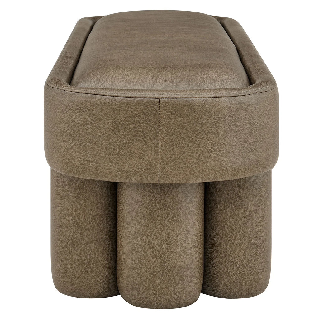 Mossi 52-Inch Oval Vegan Leather Bench