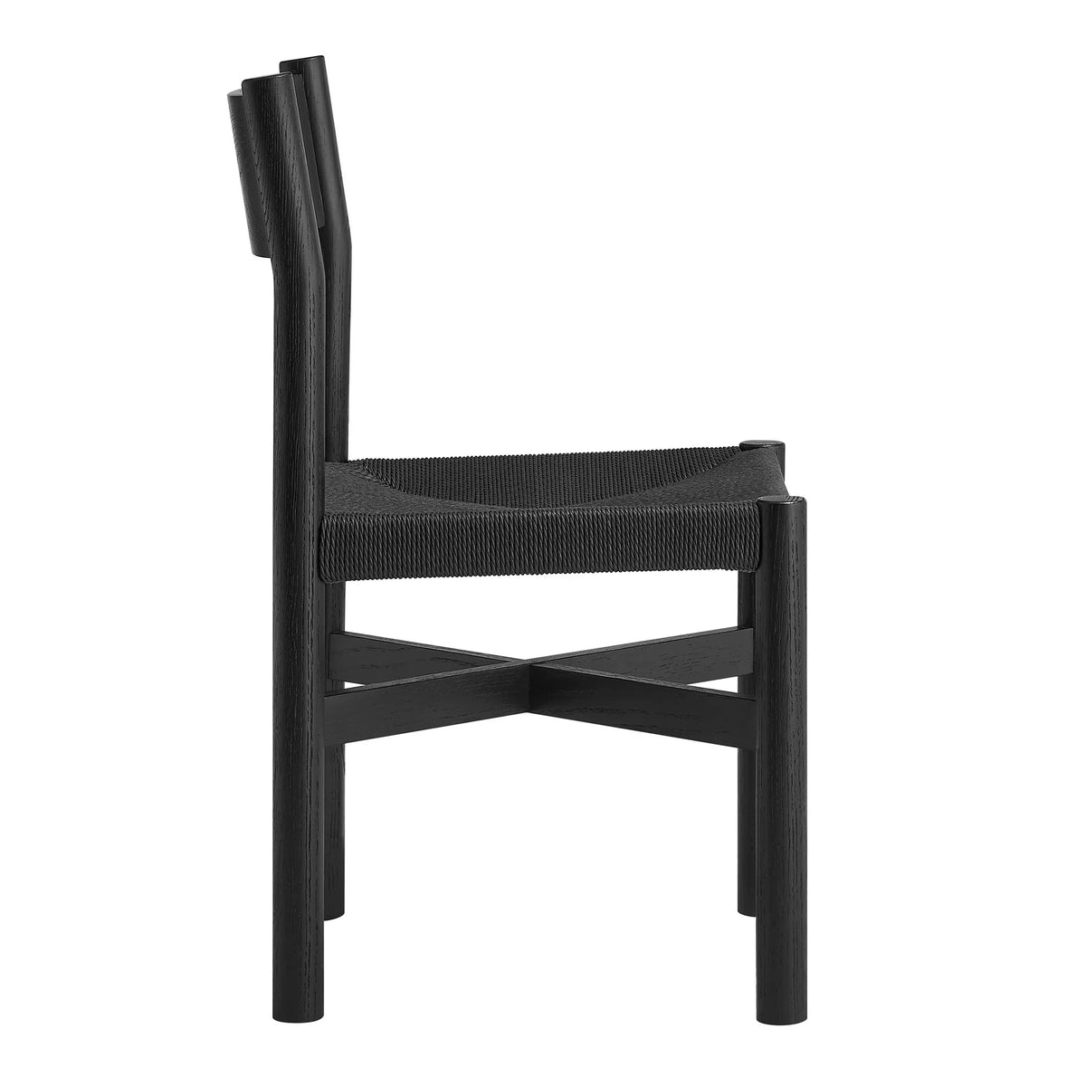 Alvia Wood Dining Side Chair With Woven Seat