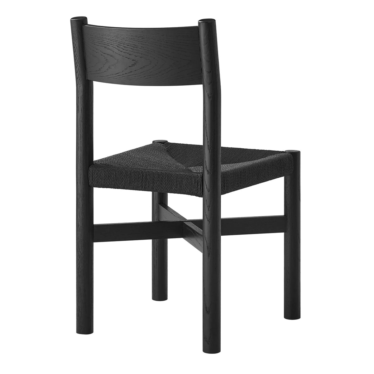 Alvia Wood Dining Side Chair With Woven Seat