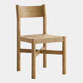 Alvia Wood Dining Side Chair With Woven Seat