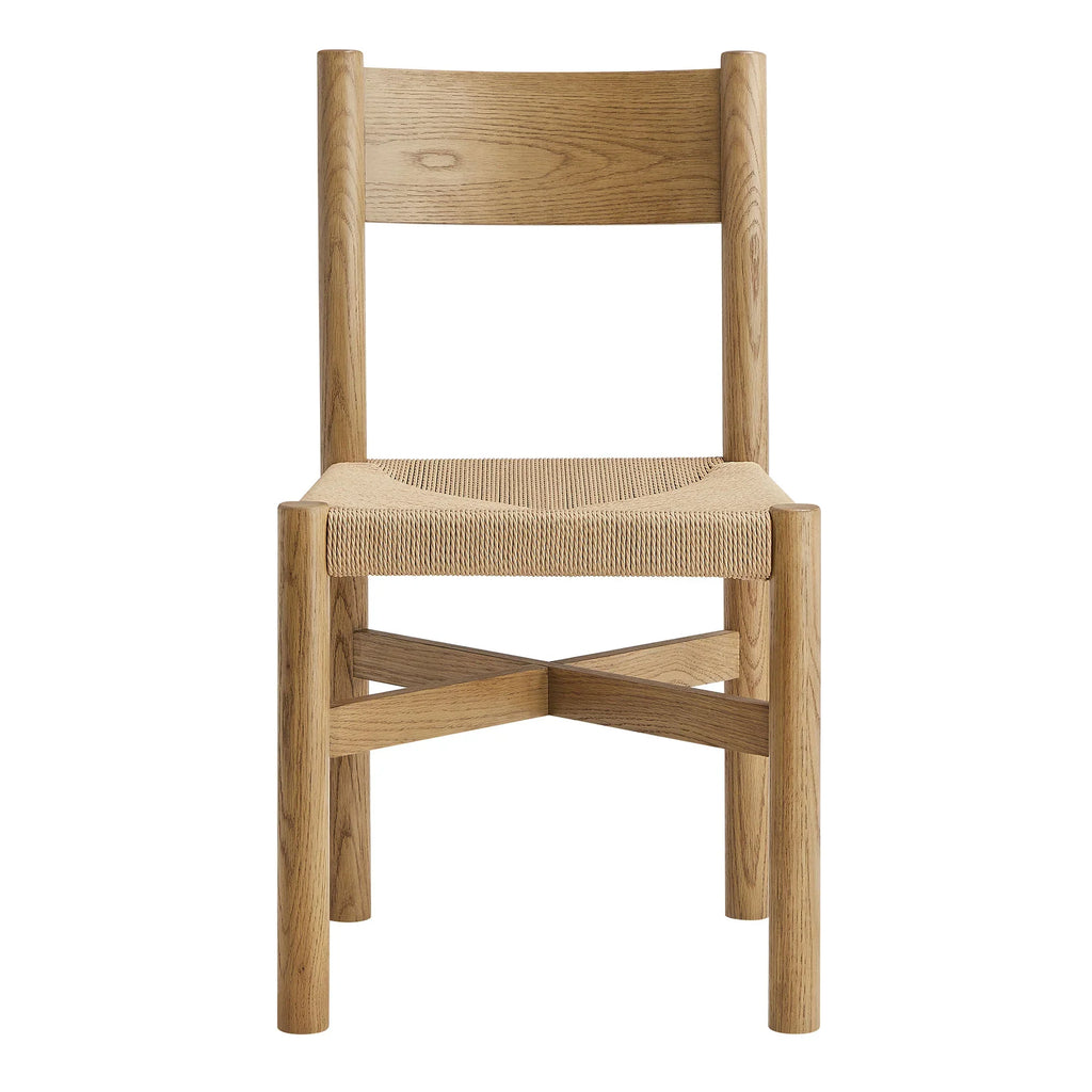 Alvia Wood Dining Side Chair With Woven Seat
