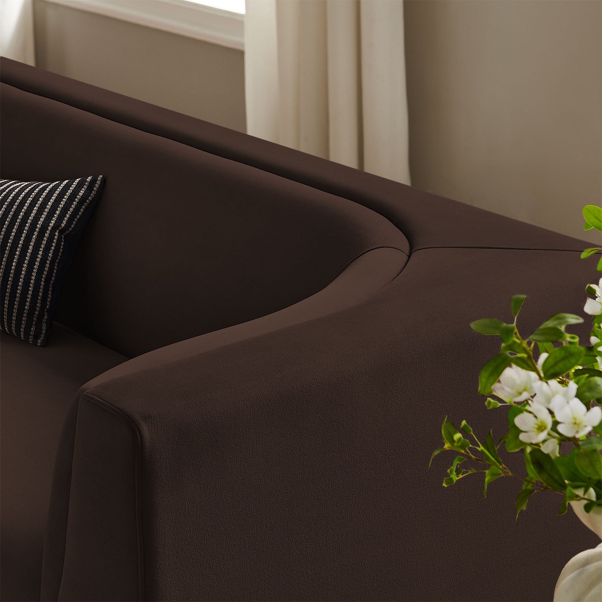 Hilda 86" Curved Back Performance Velvet Sofa