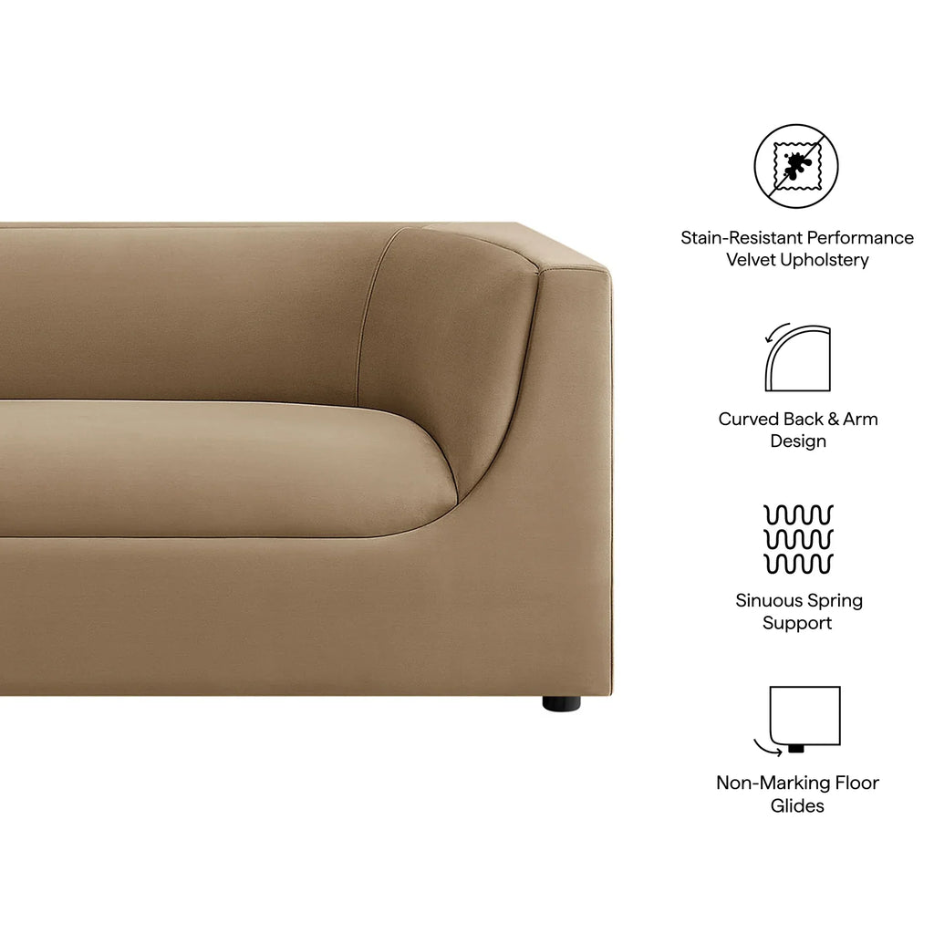 Hilda 86" Curved Back Performance Velvet Sofa